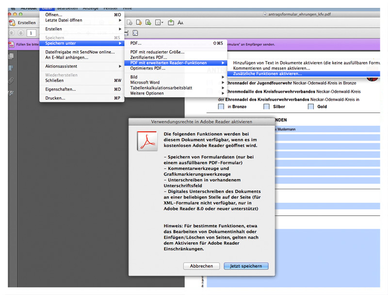 PDF-Formulare für Adobe Reader aktivieren