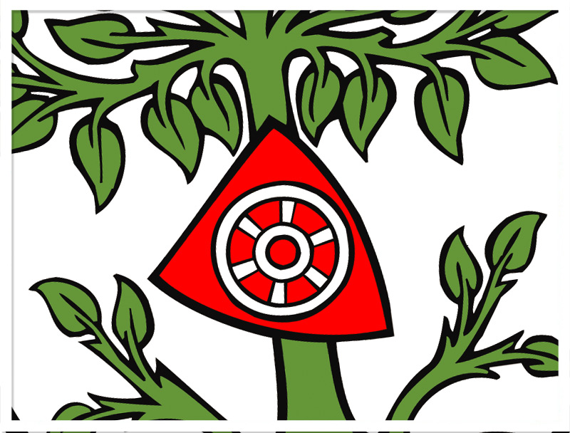 Das Mainzer Rad im Wappen von Buchen