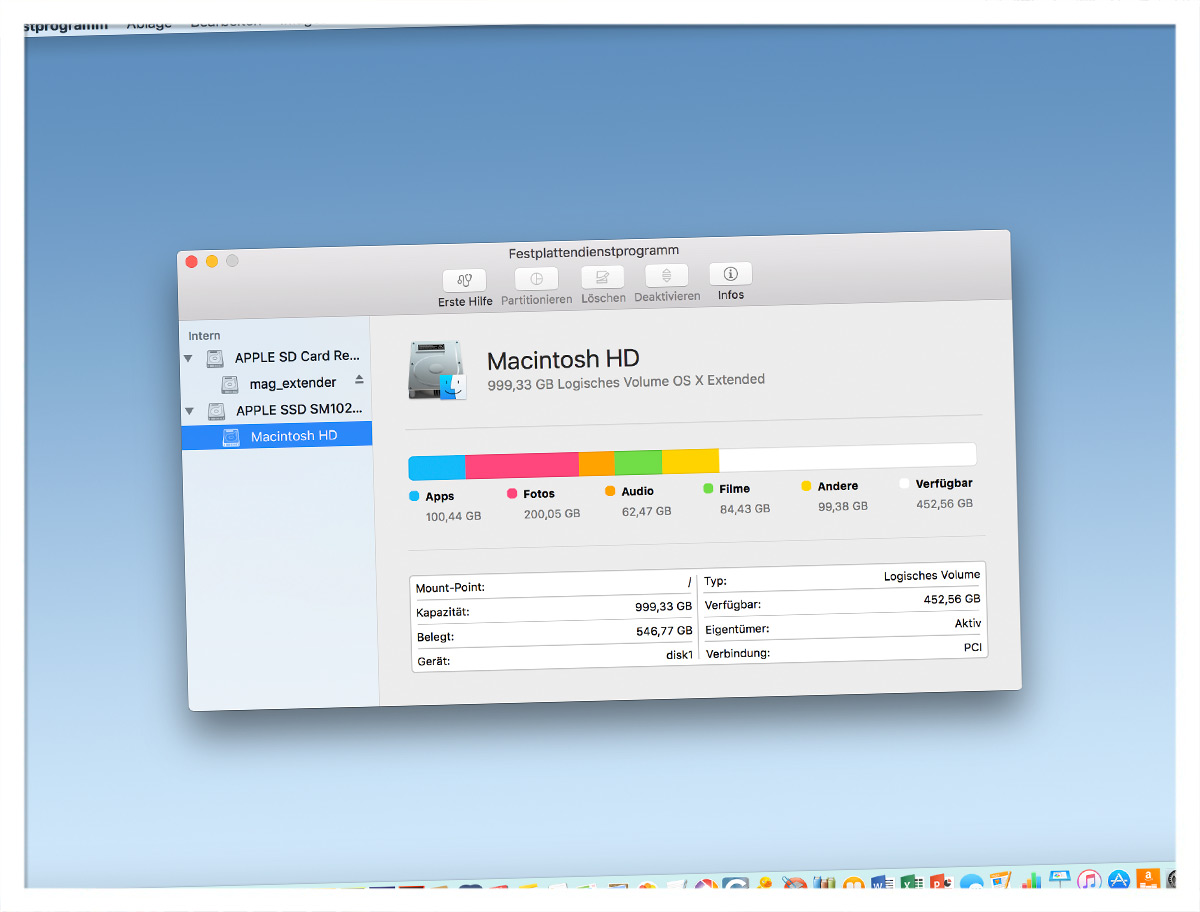 Das Festplattendienstprogramm unter Mac OS X 10.11 "El Capitan"